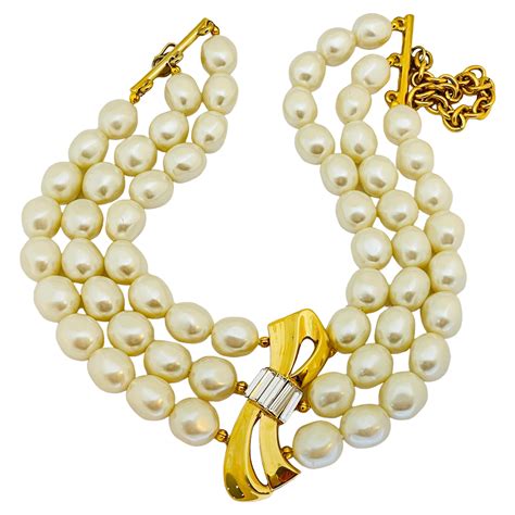 givenchy earrings and pearl necklace|antique givenchy pearl necklace.